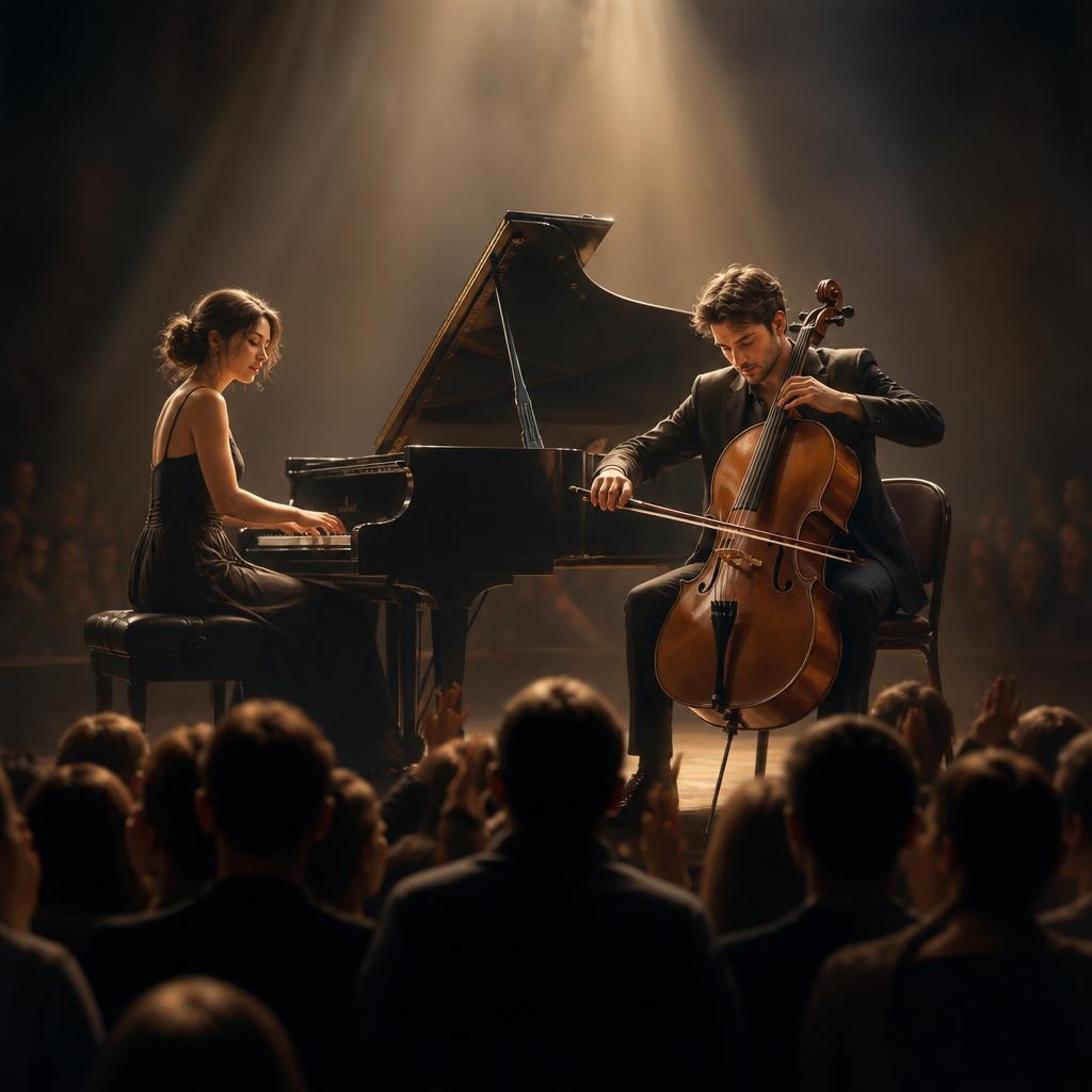 Illustration for the English word “duo”