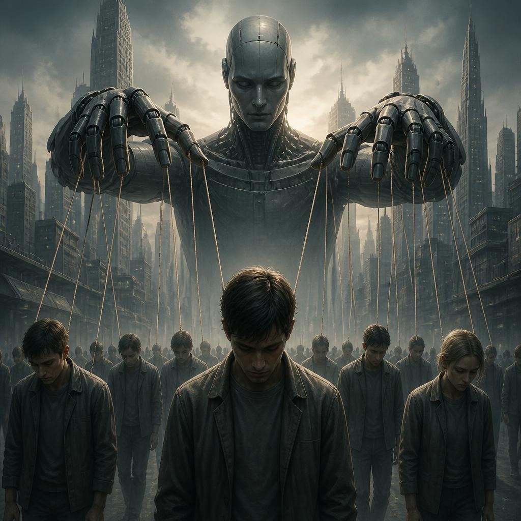 Illustration for the English word “dystopian”