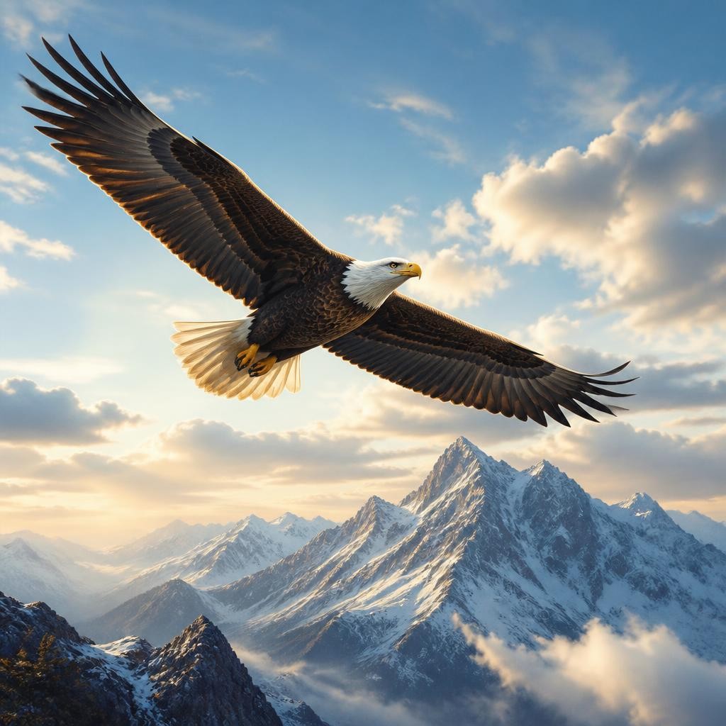 Illustration for the English word “eagle”