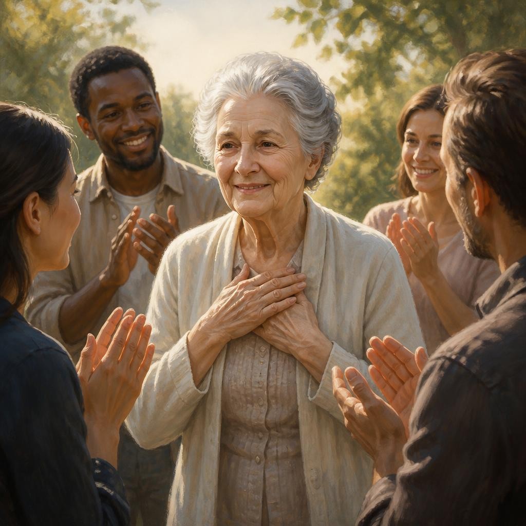 Illustration for the English word “elderly”