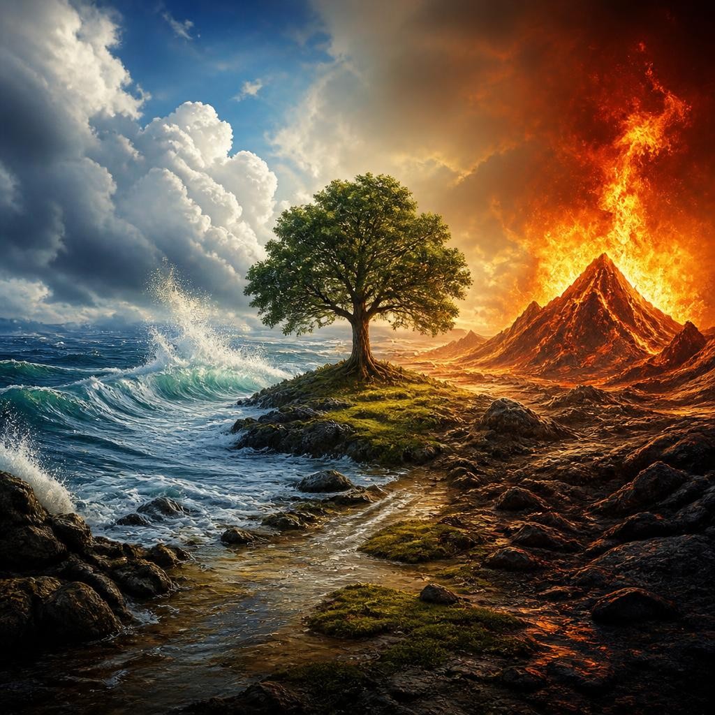 Illustration for the English word “elemental”