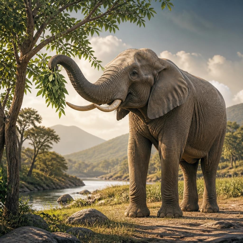 Illustration for the English word “elephant”