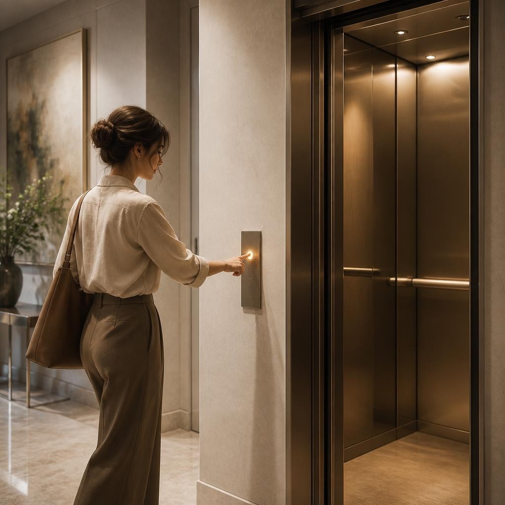 Illustration for the English word “elevator”