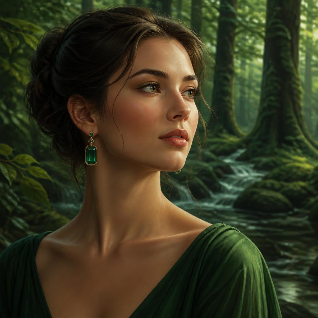 Illustration for the English word “emerald”