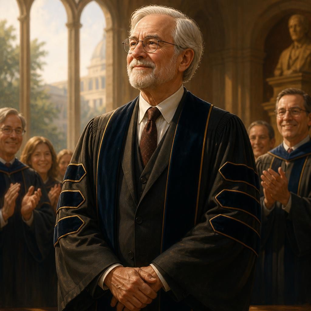 Illustration for the English word “emeritus”