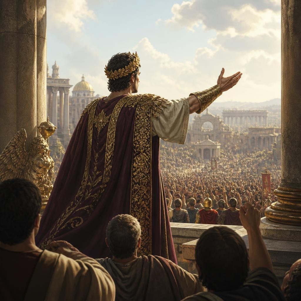 Illustration for the English word “emperor”