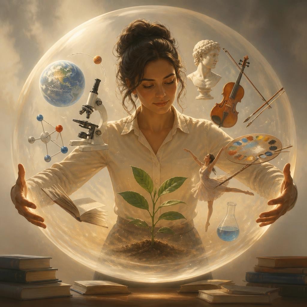 Illustration for the English word “encompass”