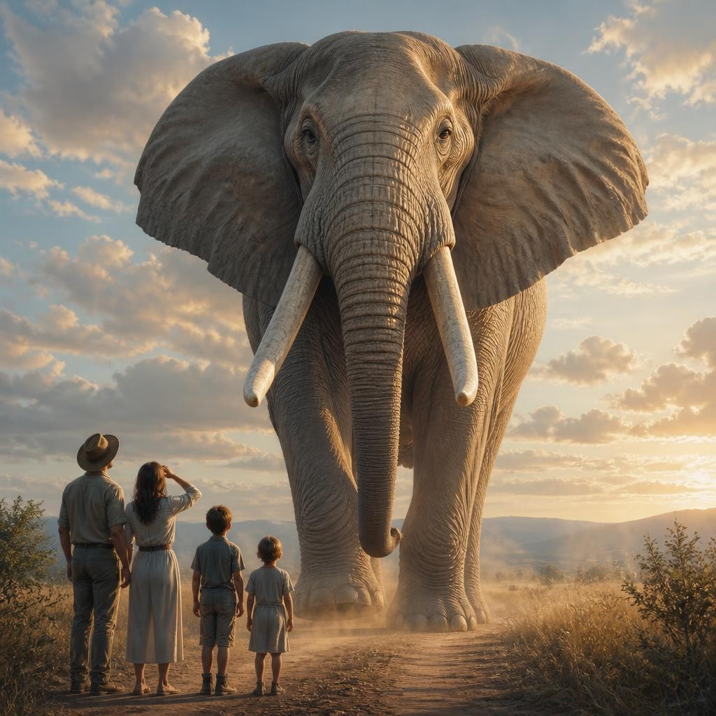 Illustration for the English word “enormous”