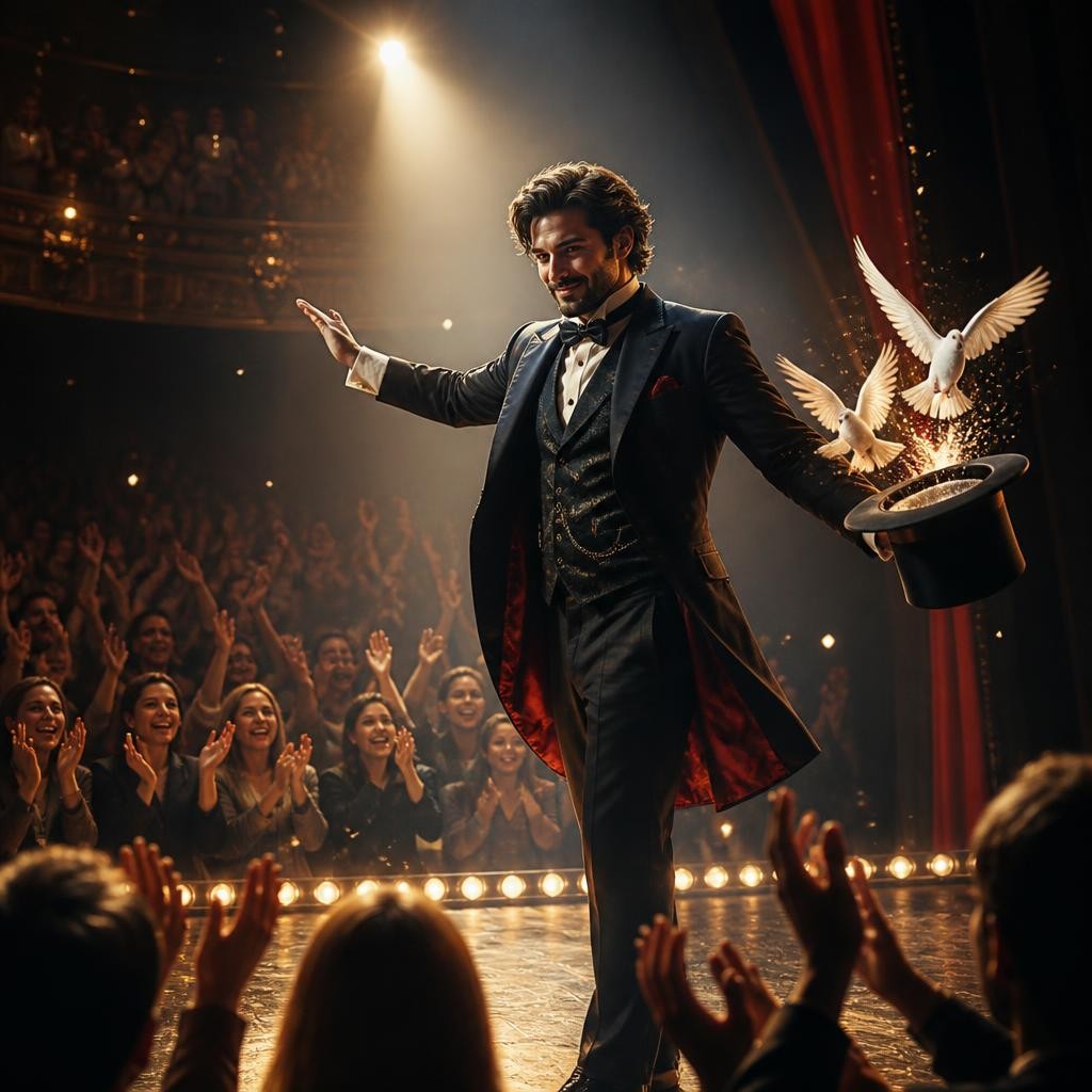 Illustration for the English word “entertainer”