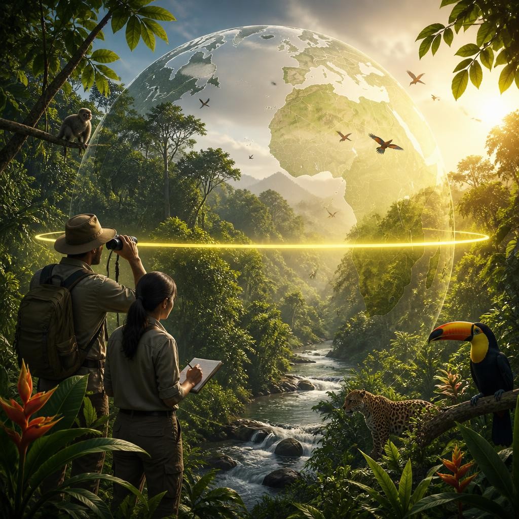 Illustration for the English word “equatorial”