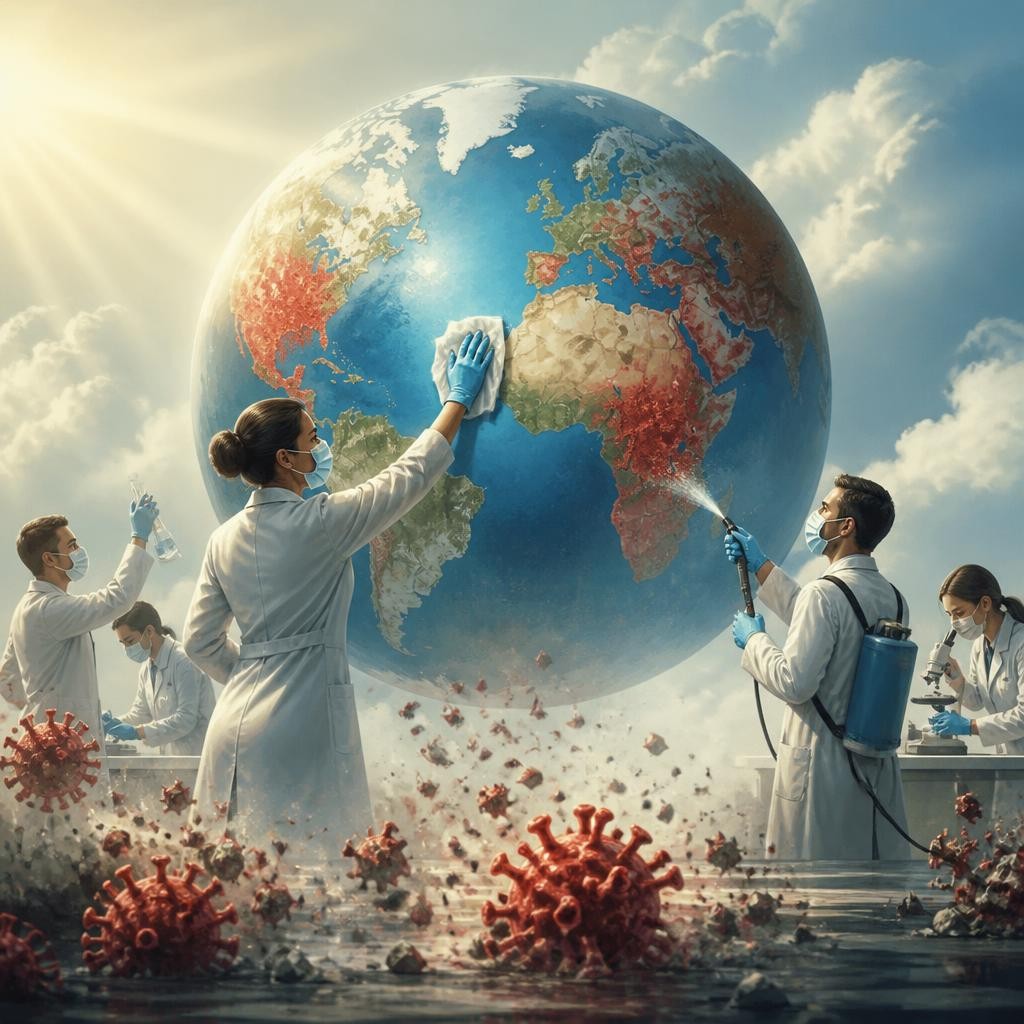 Illustration for the English word “eradicate”
