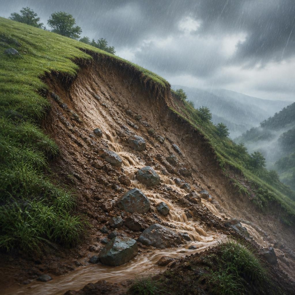 Illustration for the English word “erosion”