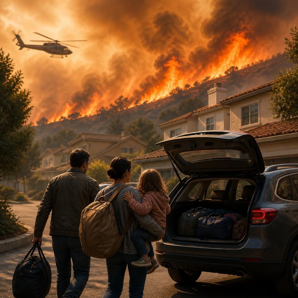 Illustration for the English word “evacuation”