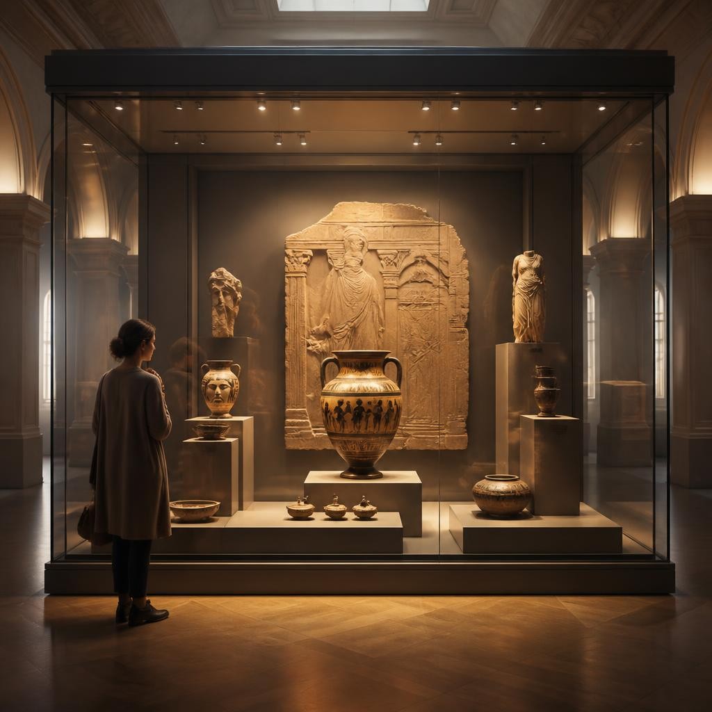 Illustration for the English word “exhibit”