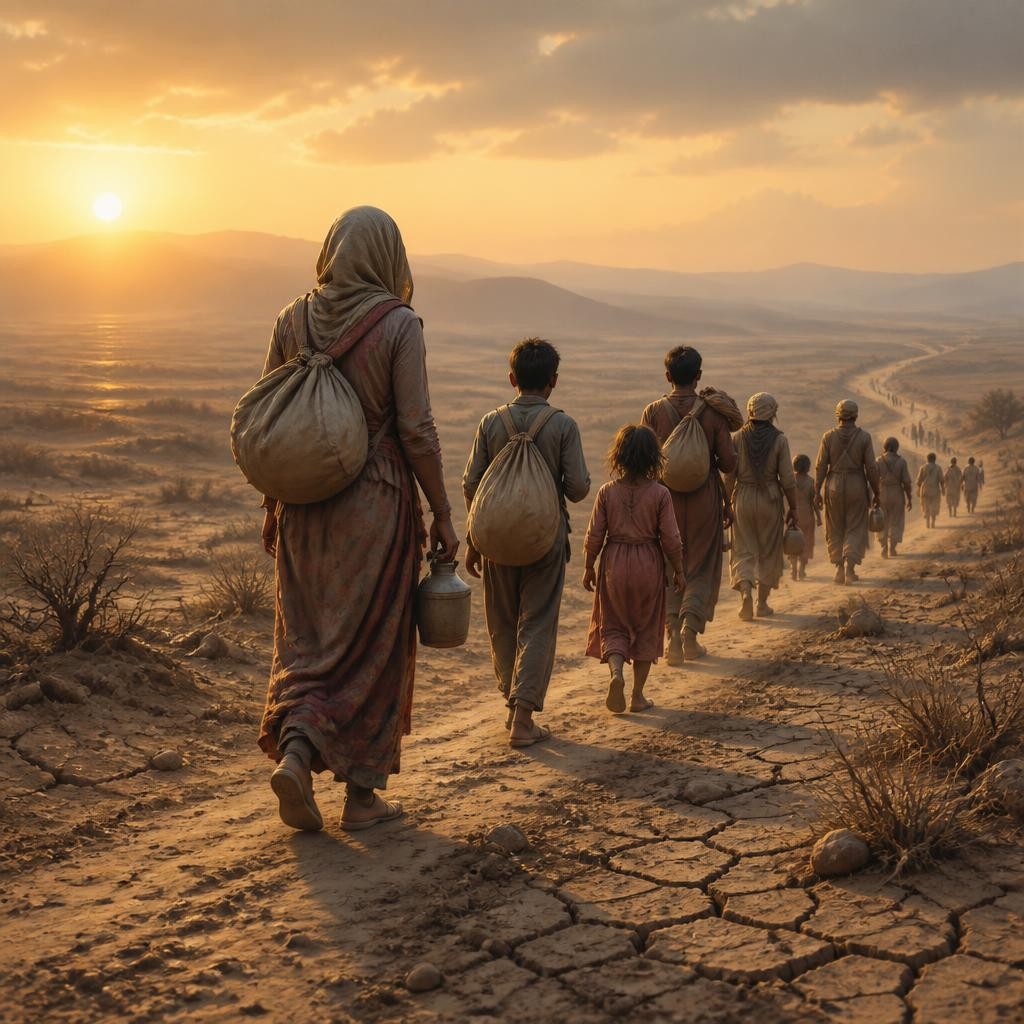 Illustration for the English word “exodus”