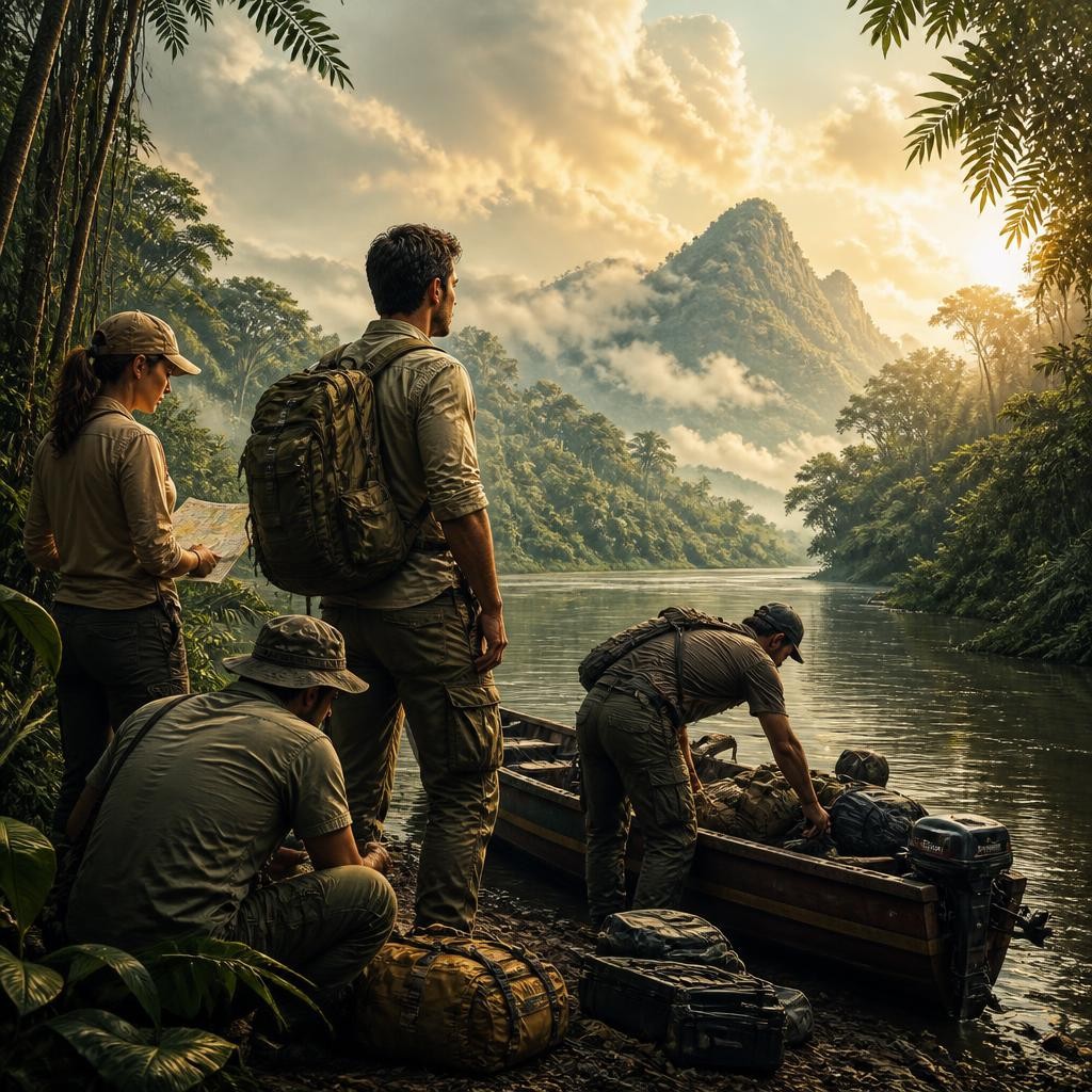 Illustration for the English word “expedition”