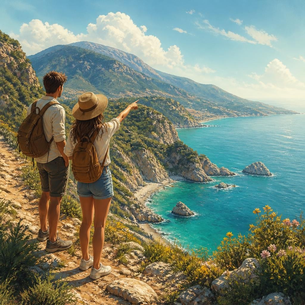 Illustration for the English word “explore”