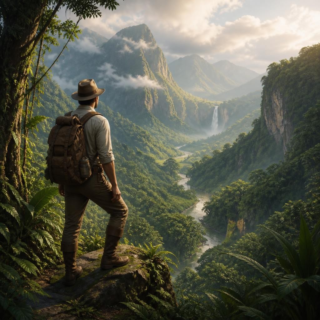 Illustration for the English word “explorer”