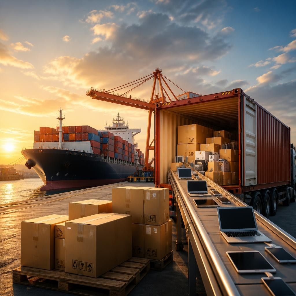 Illustration for the English word “export”