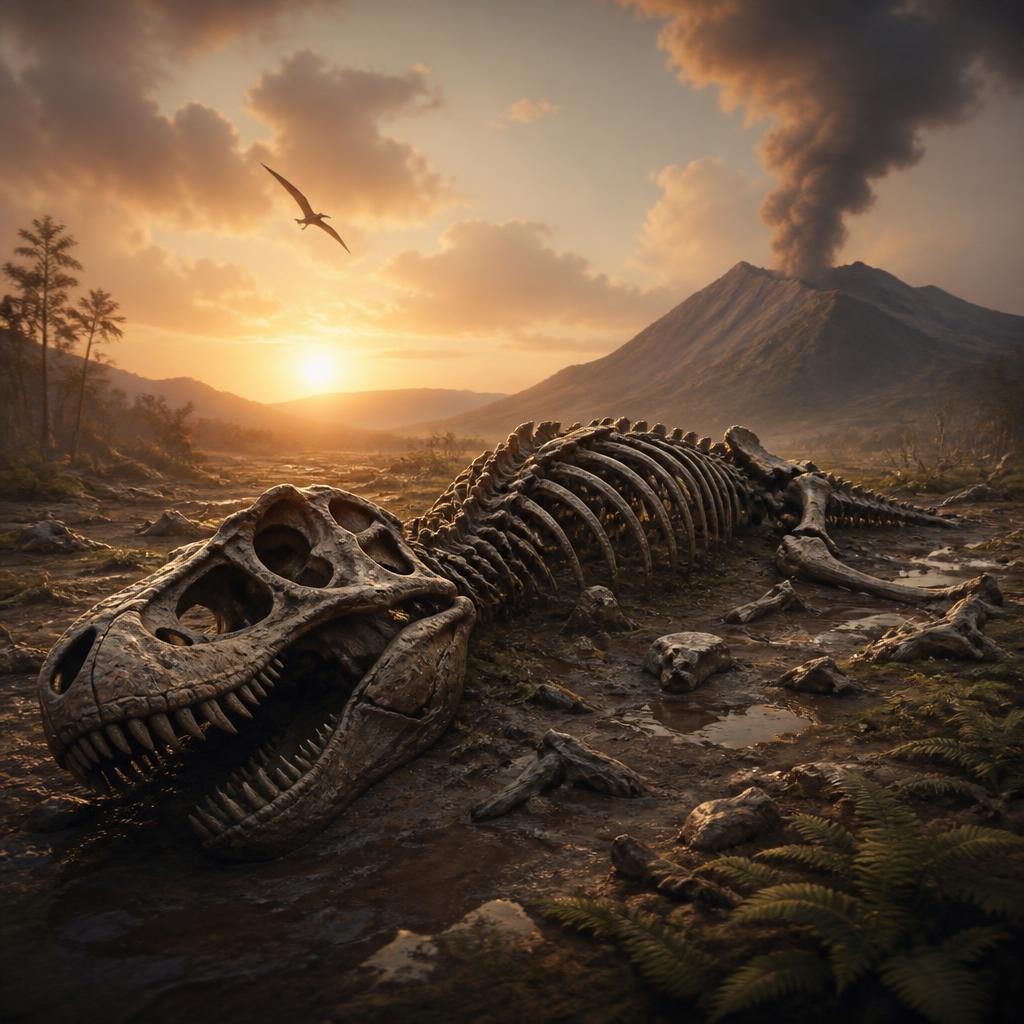 Illustration for the English word “extinct”