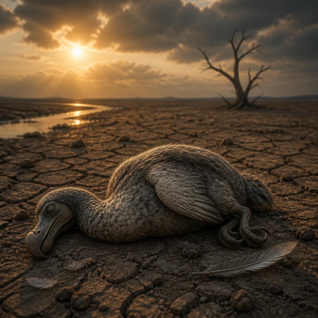 Illustration for the English word “extinction”