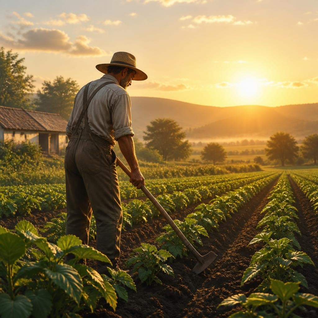 Illustration for the English word “farmer”