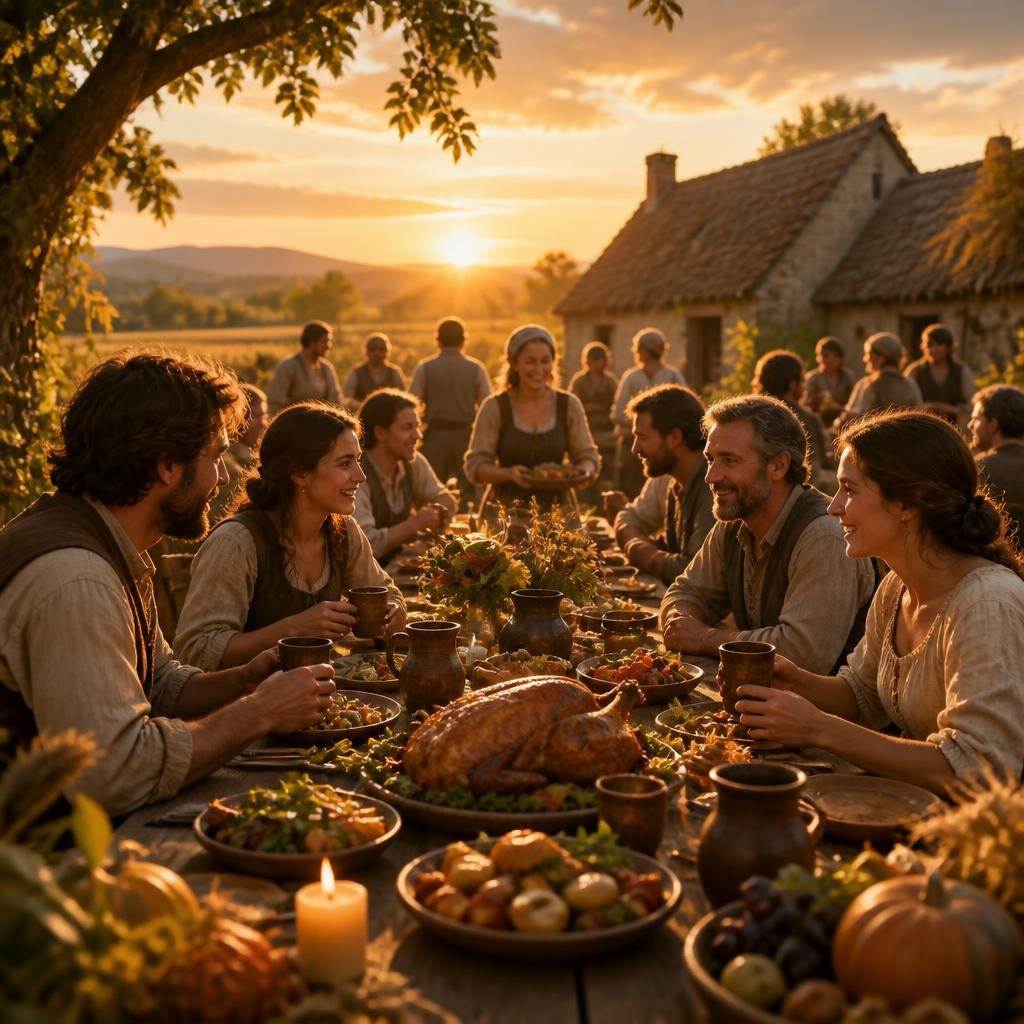 Illustration for the English word “feast”