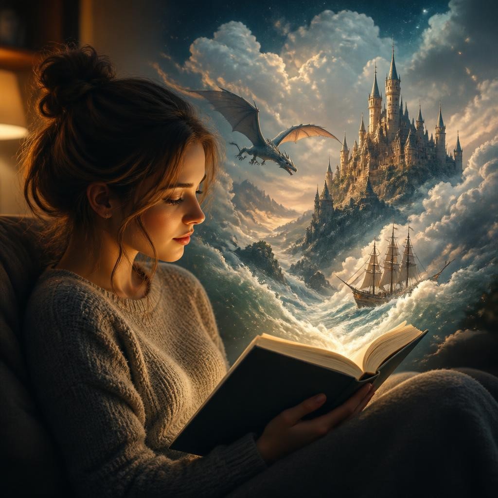 Illustration for the English word “fiction”
