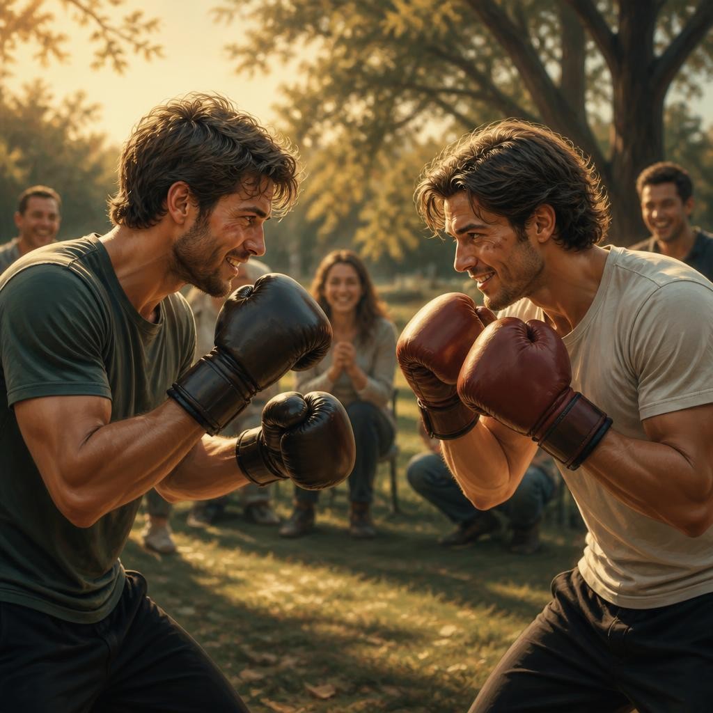 Illustration for the English word “fight”