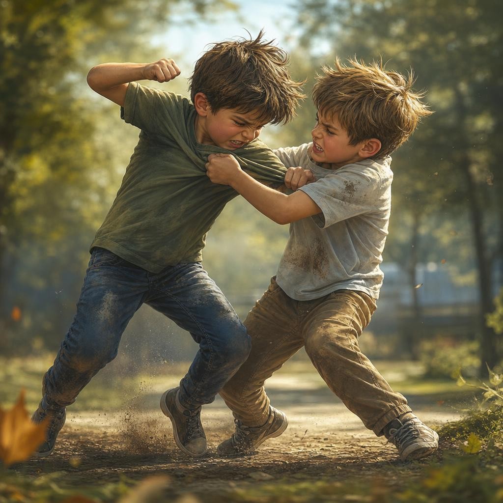 Illustration for the English word “fighting”