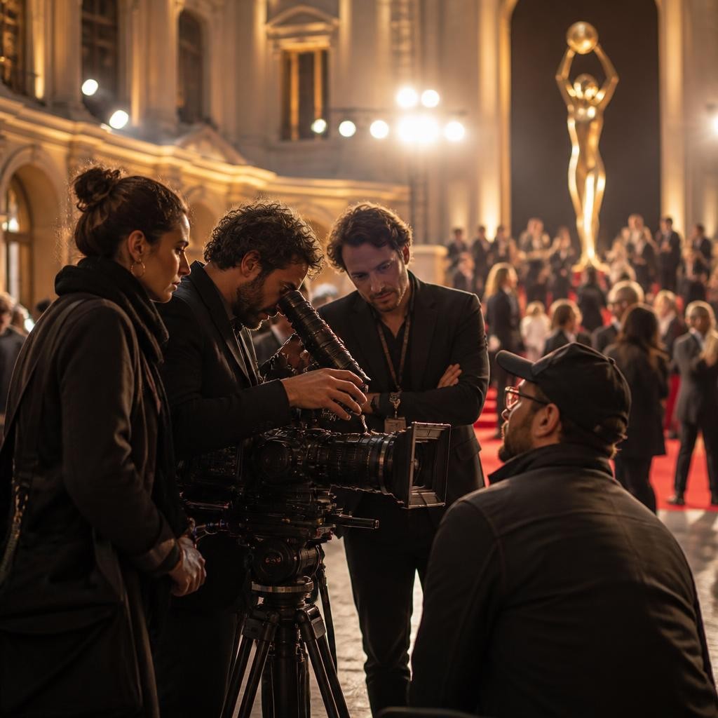 Illustration for the English word “filmmakers”