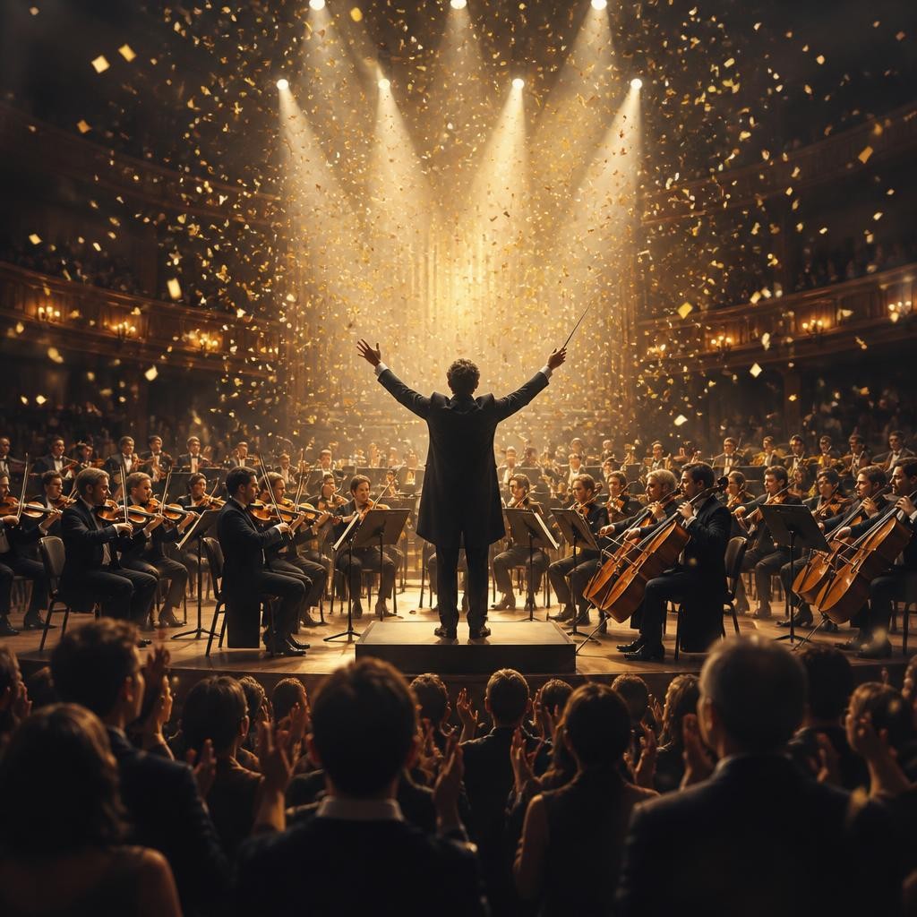 Illustration for the English word “finale”