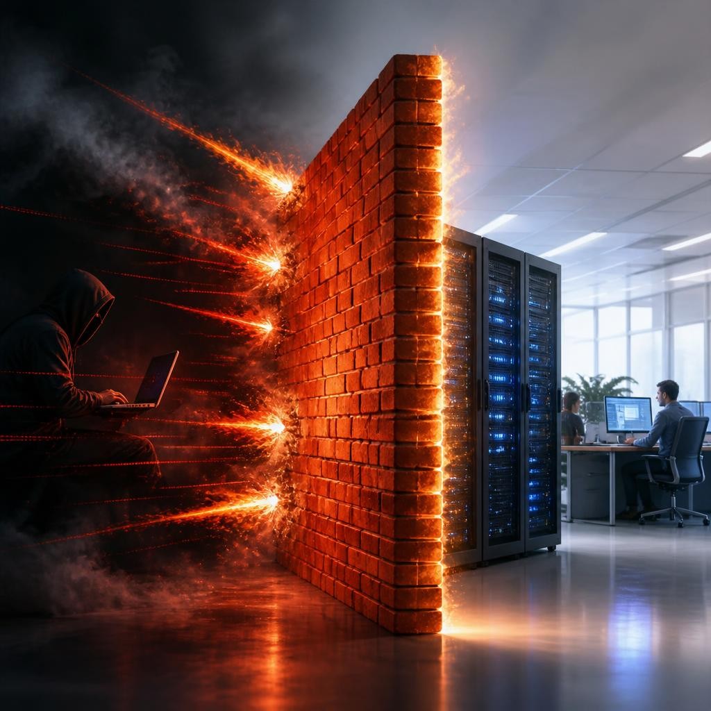 Illustration for the English word “firewall”