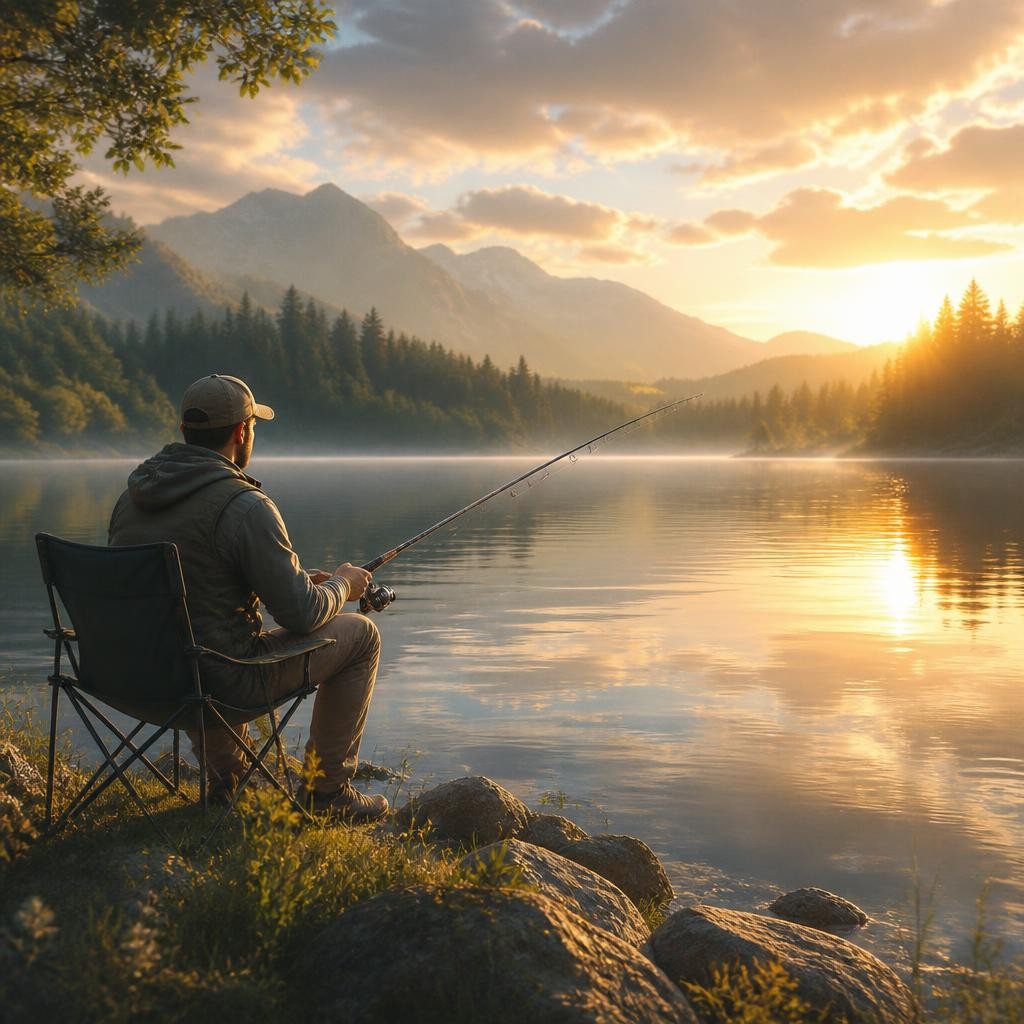 Illustration for the English word “fishing”