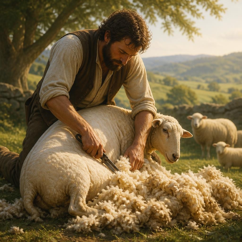 Illustration for the English word “fleece”