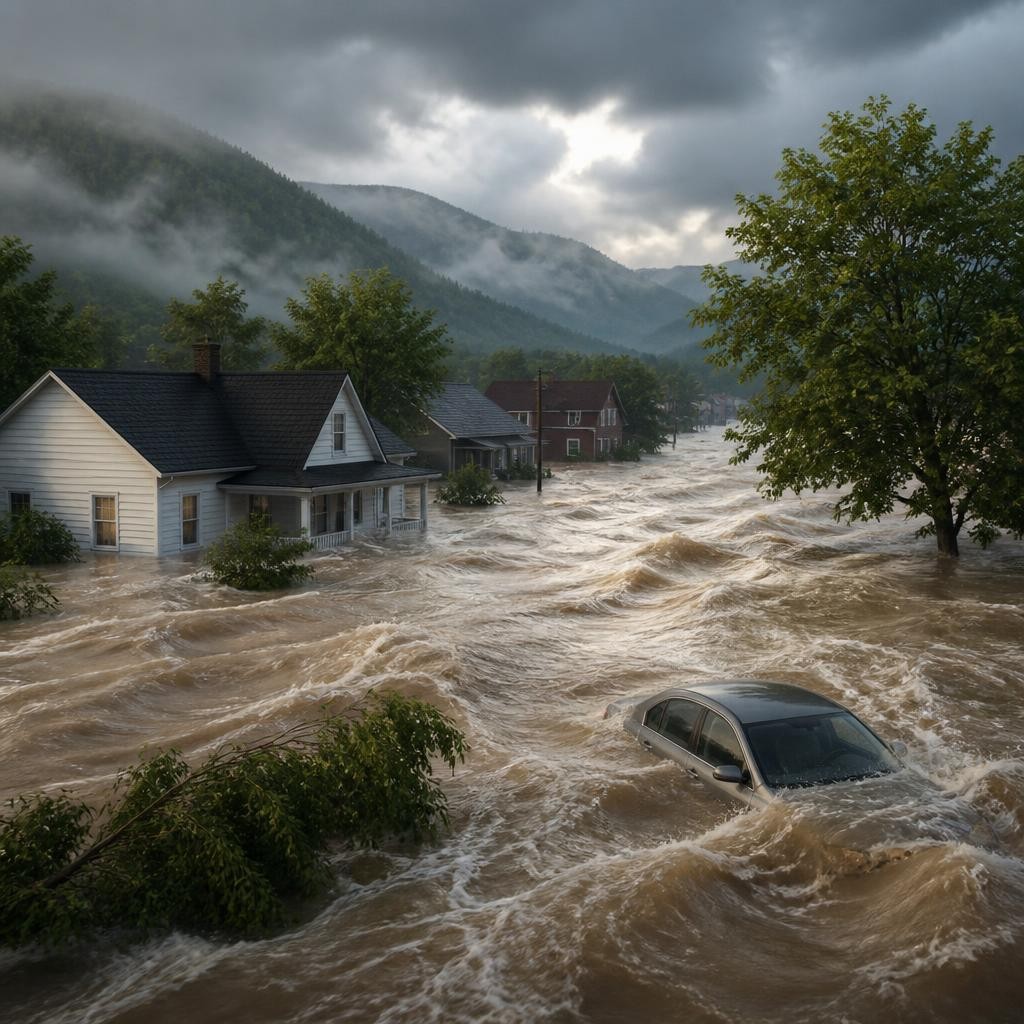 Illustration for the English word “flood”