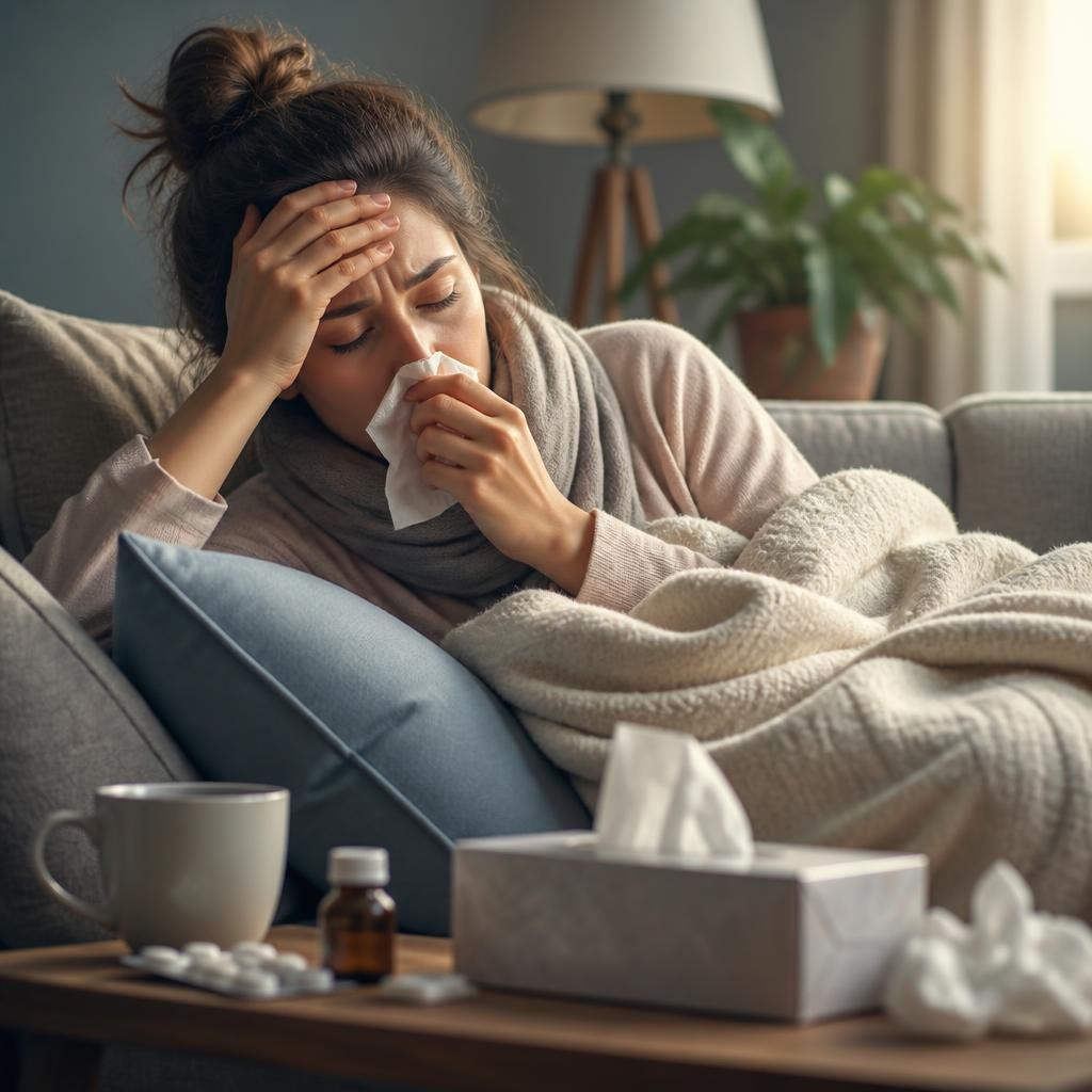 Illustration for the English word “flu”