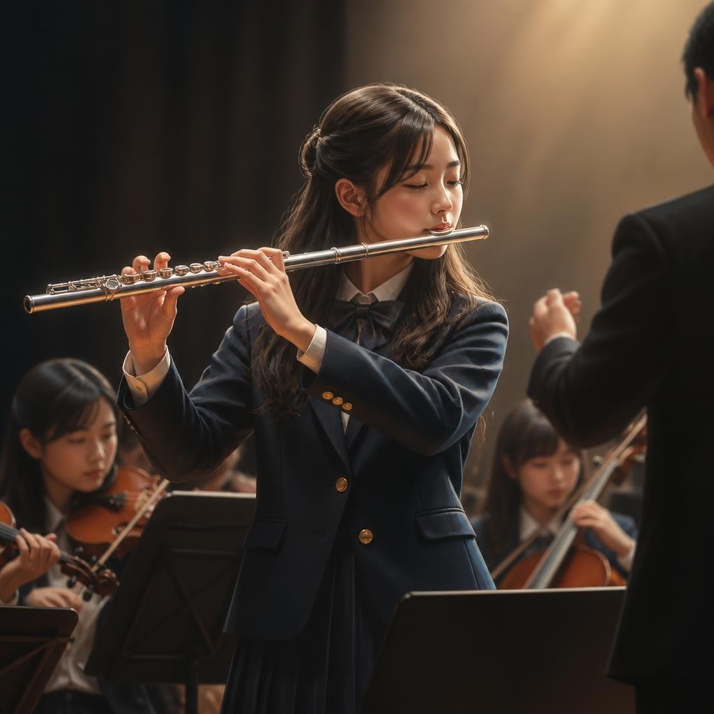 Illustration for the English word “flute”