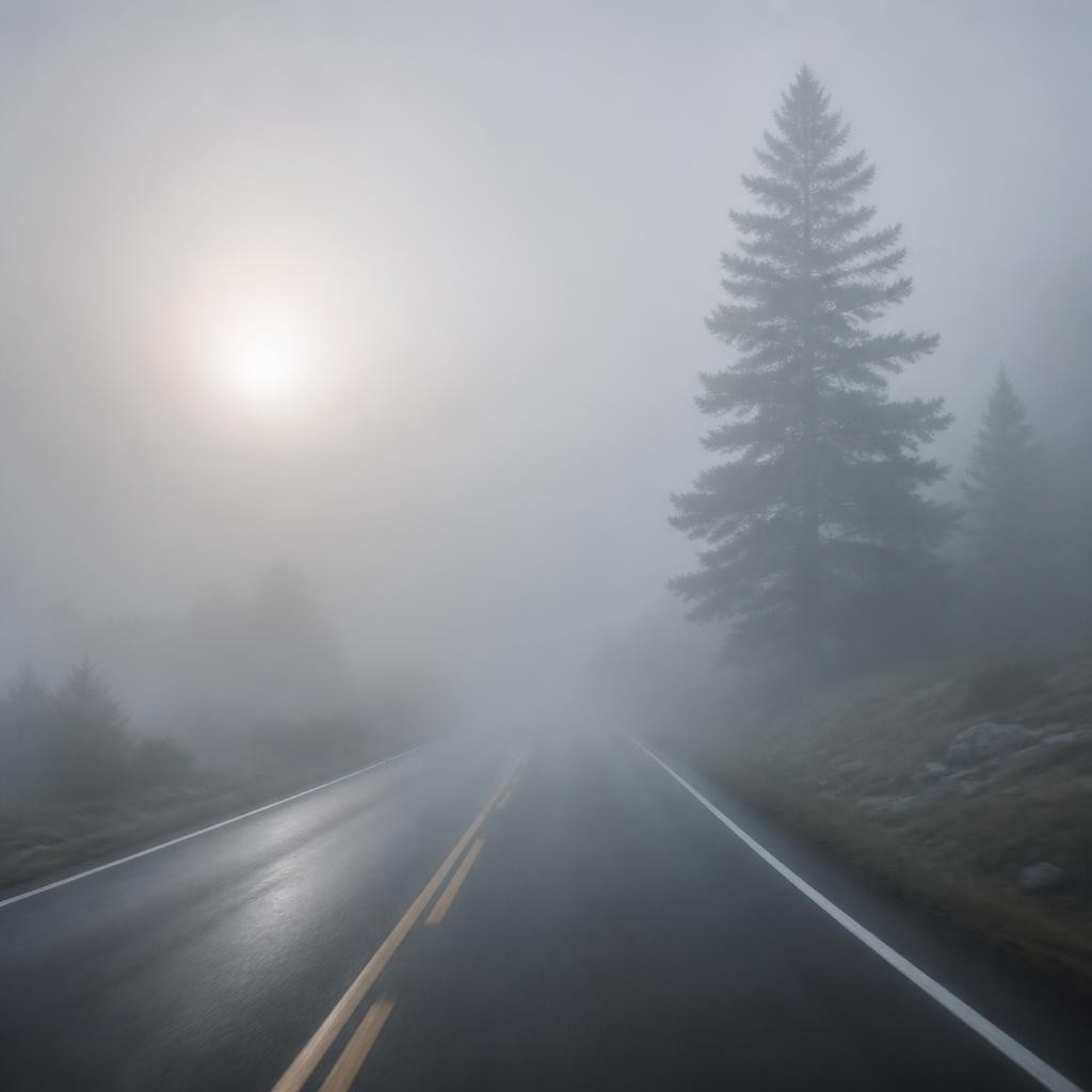 Illustration for the English word “foggy”