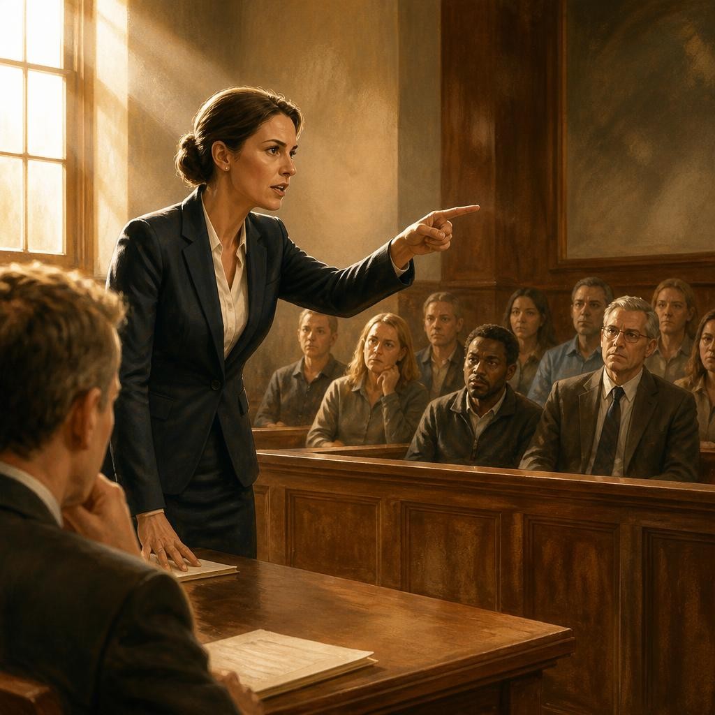 Illustration for the English word “forceful”