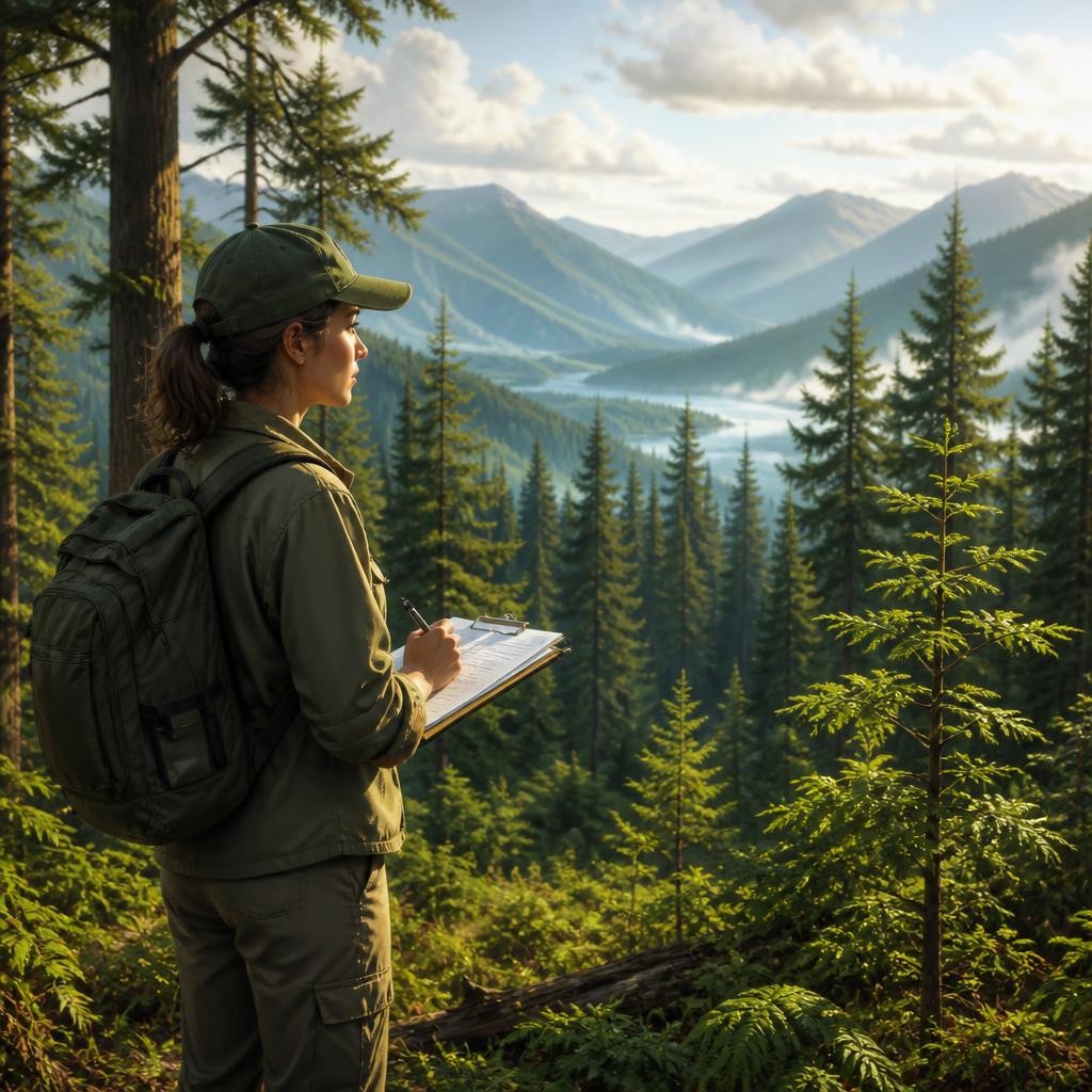 Illustration for the English word “forestry”