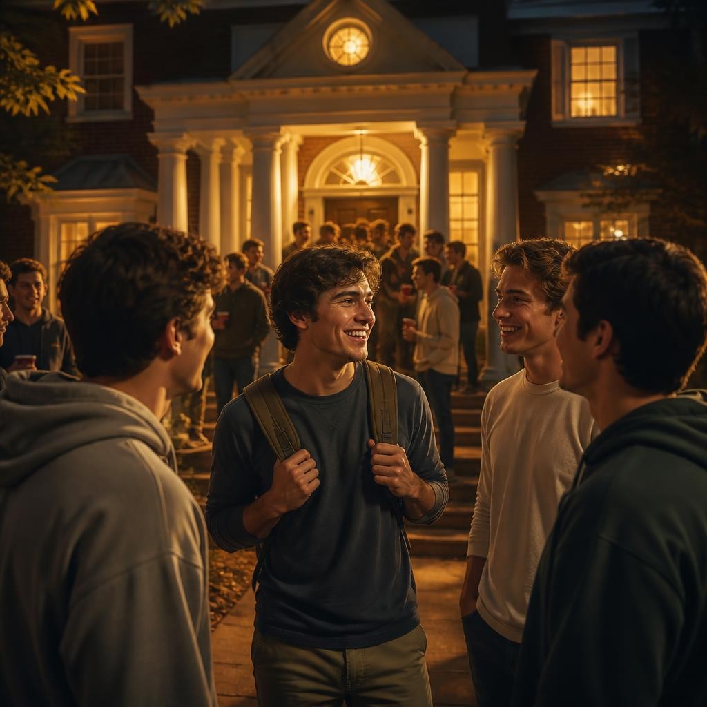 Illustration for the English word “frat”