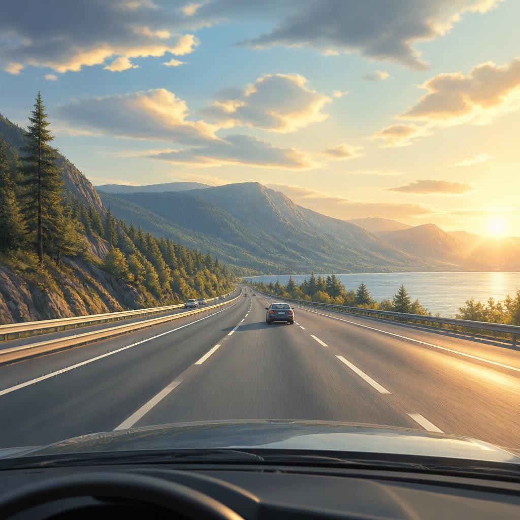 Illustration for the English word “freeway”