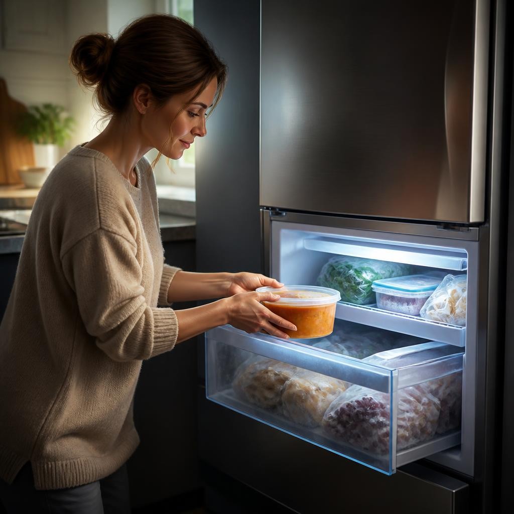 Illustration for the English word “freezer”