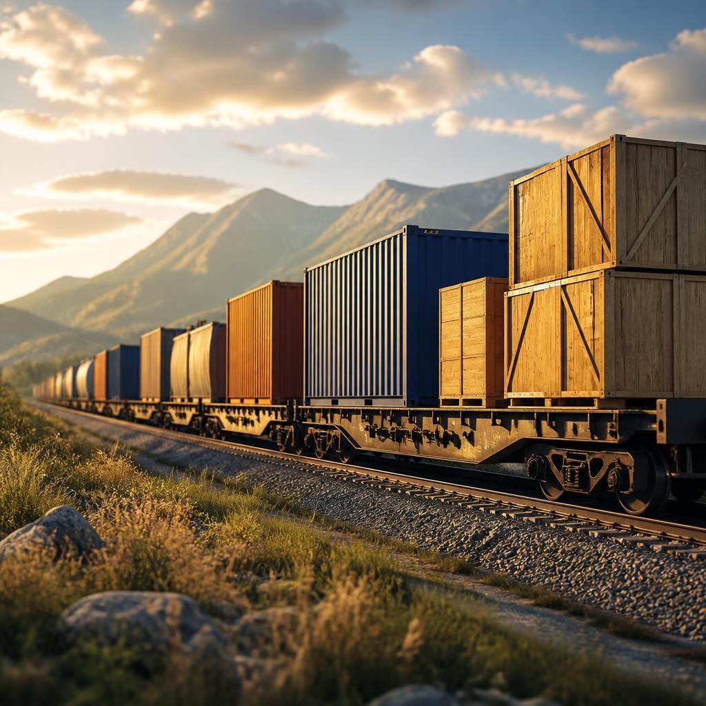 Illustration for the English word “freight”