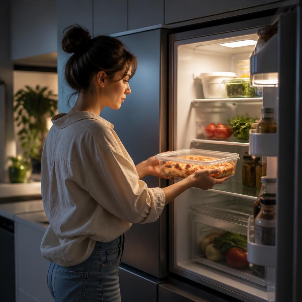 Illustration for the English word “fridge”
