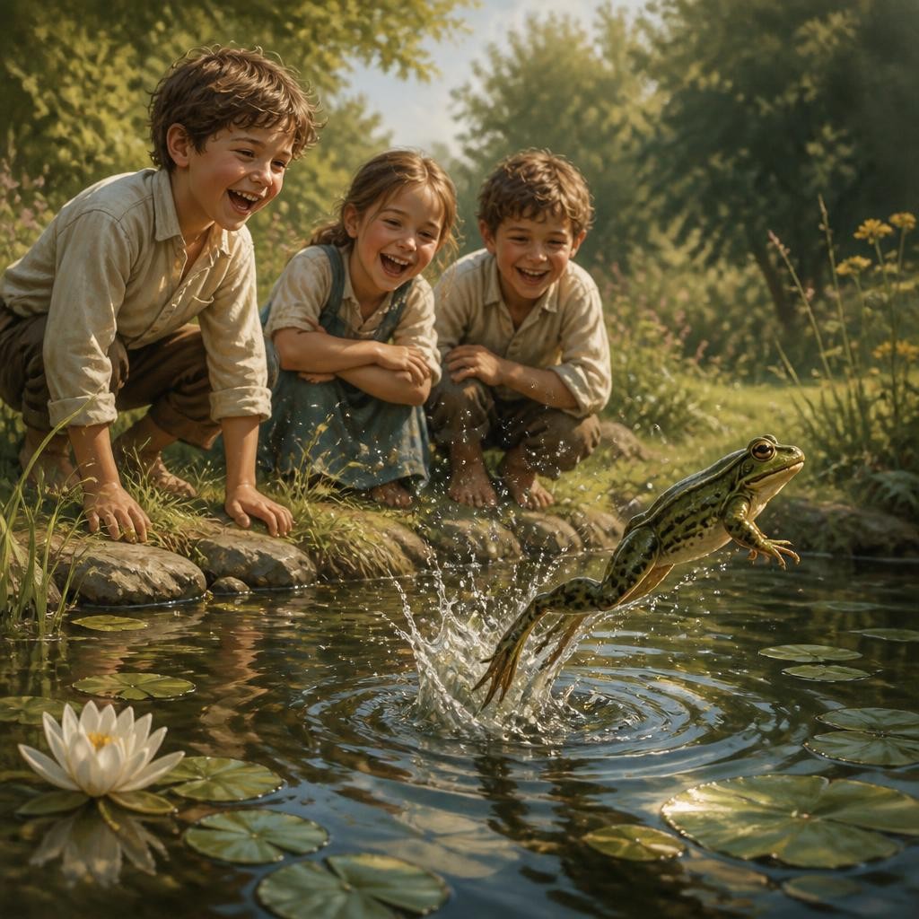 Illustration for the English word “frog”