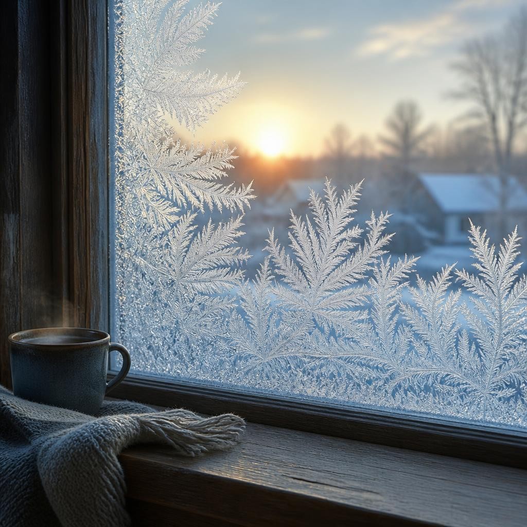 Illustration for the English word “frosty”
