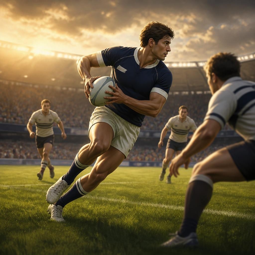 Illustration for the English word “fullback”