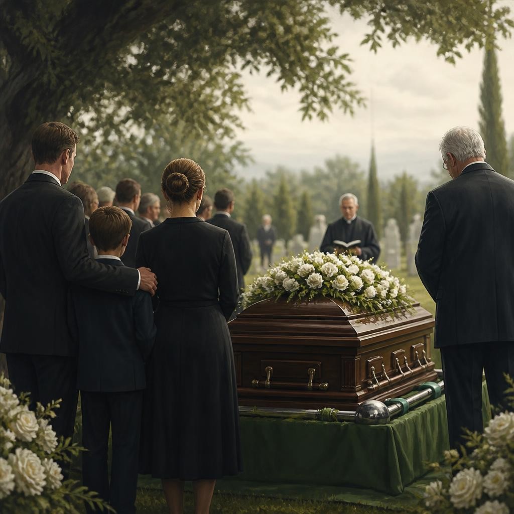 Illustration for the English word “funeral”